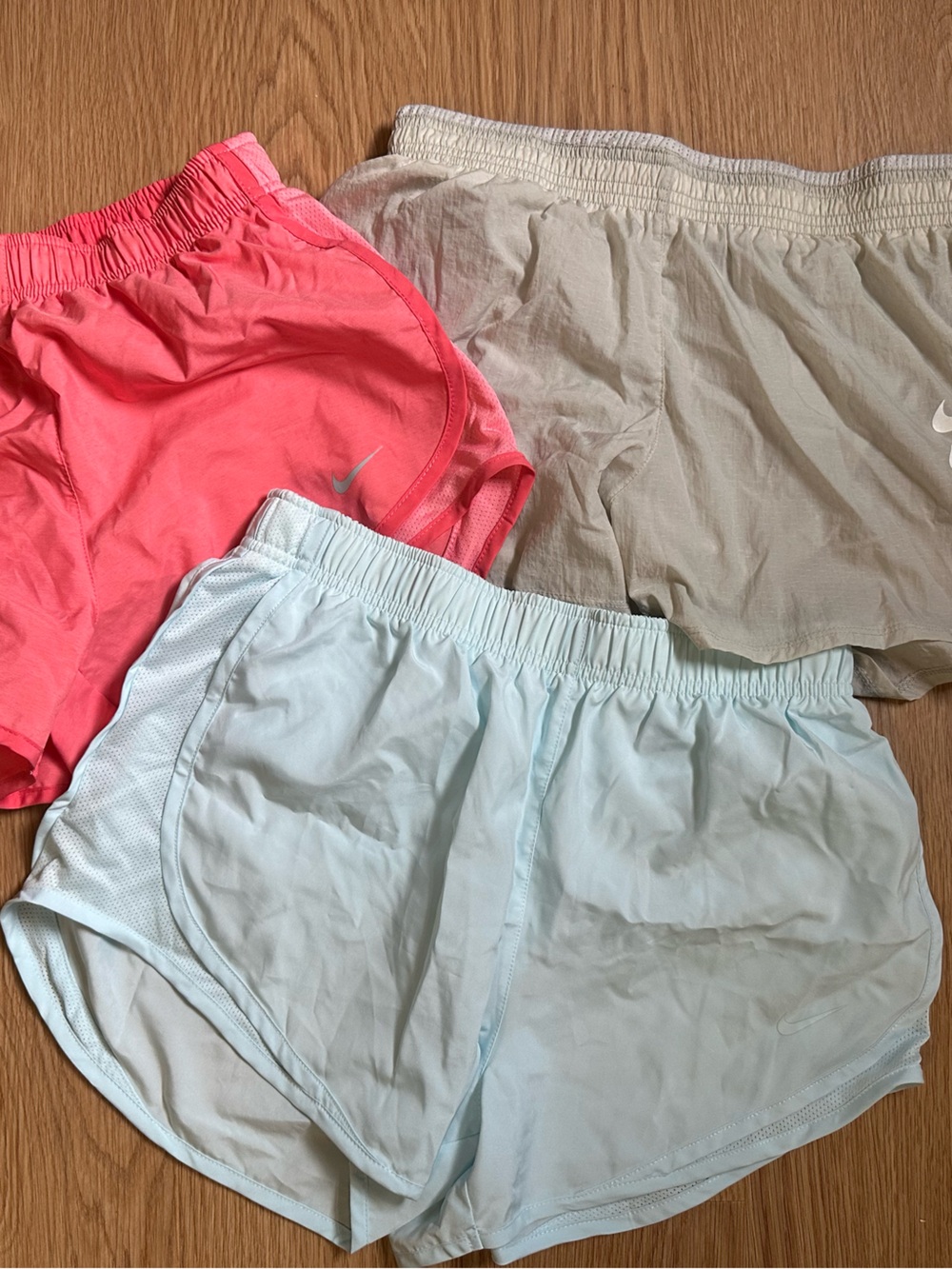 Bundle of Nike Women's Dri-FIT Running Shorts - Pink, Light Blue, Gray